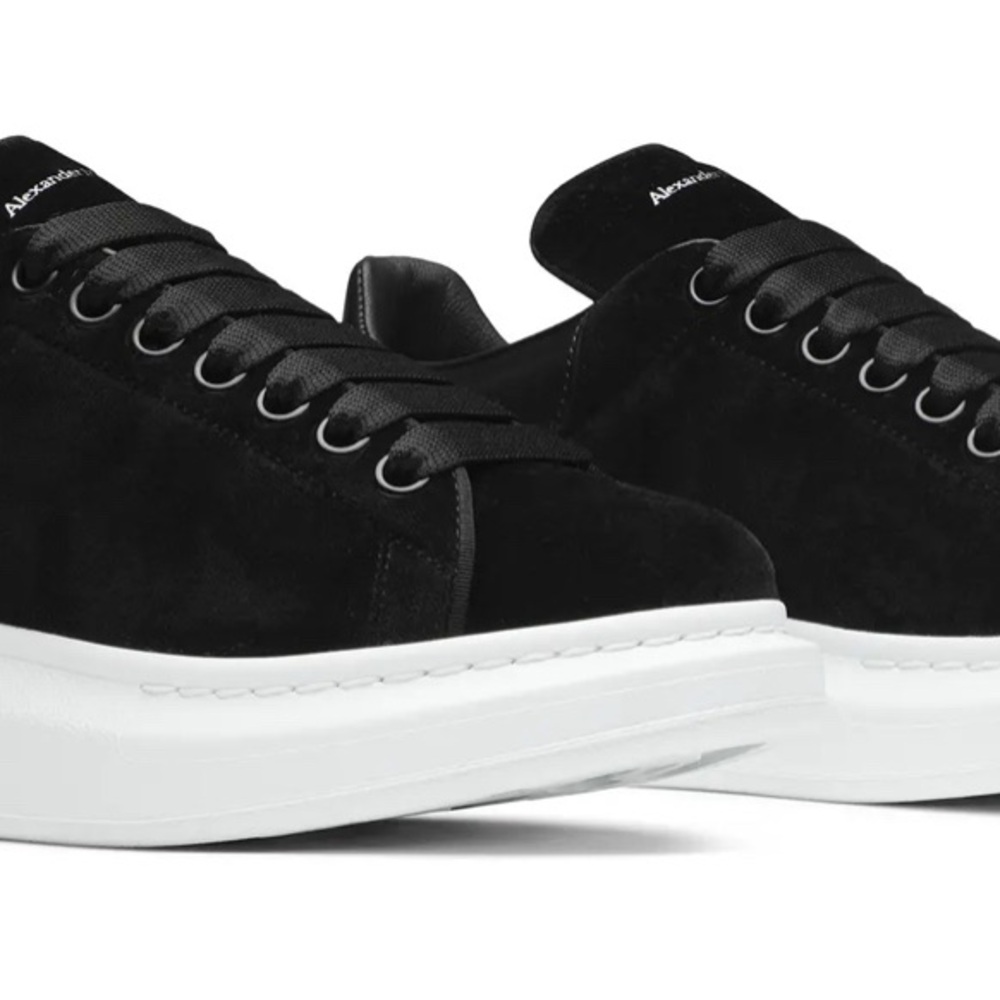 Alexander McQueen Black Sneakers with White Sole